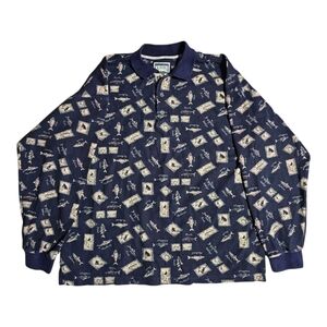 Vintage Northern Elements AOP Polo Long Sleeves